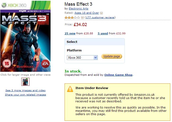 2012_04_01 Mass Effect 3 under review by Amazon co uk.JPG