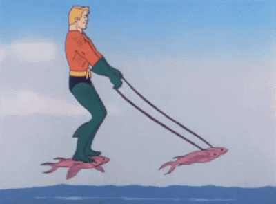 Aquaman riding flying fish.gif