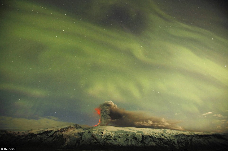 Aurora Borealis Iceland Volcano.jpg