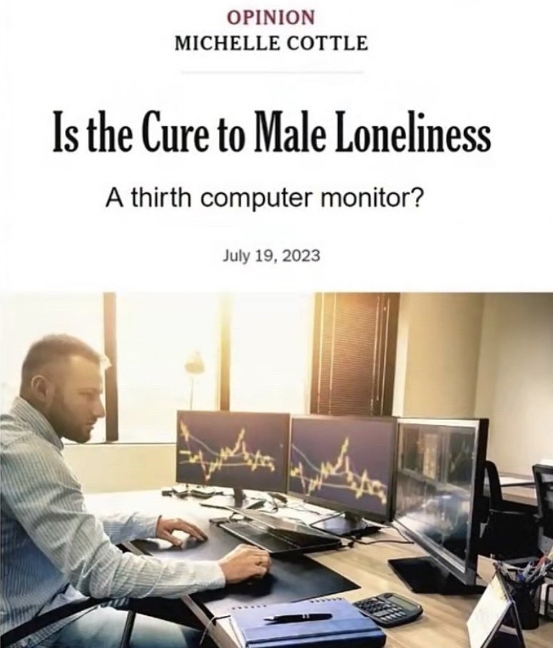 Cure to male loneliness a thirth computer monitor.jpg