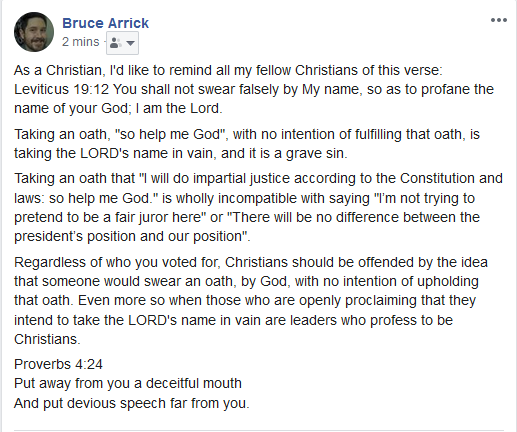 Facebook post about taking the LORD's name in vain.png
