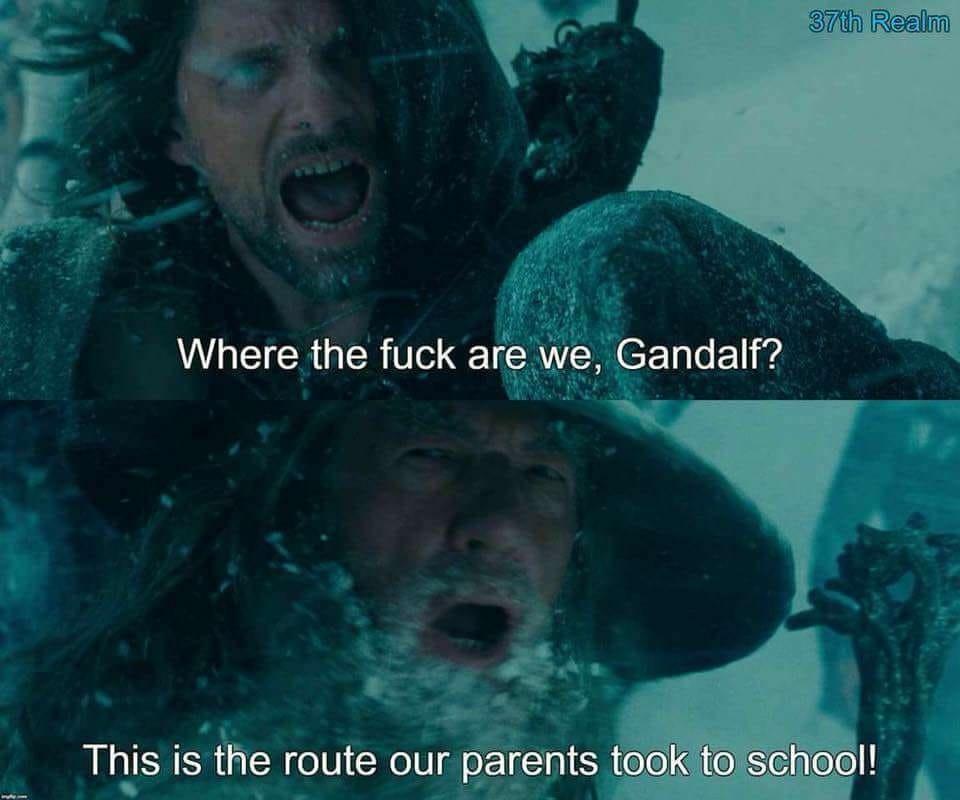 Gandalf says this is the route our parents took to school.jpeg