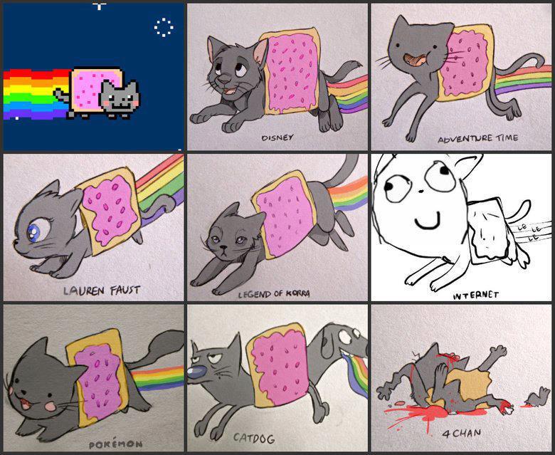Nyan Cat in different styles.jpg